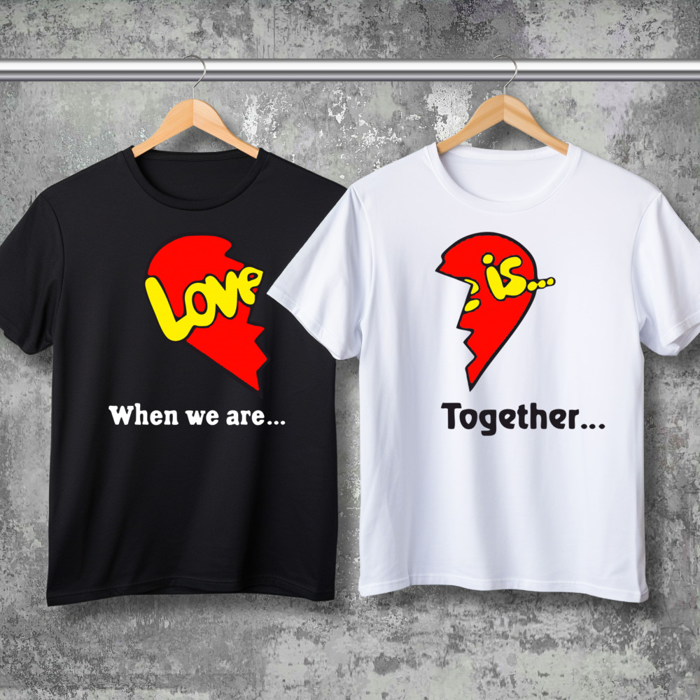 Парні футболки з принтом - Love is!