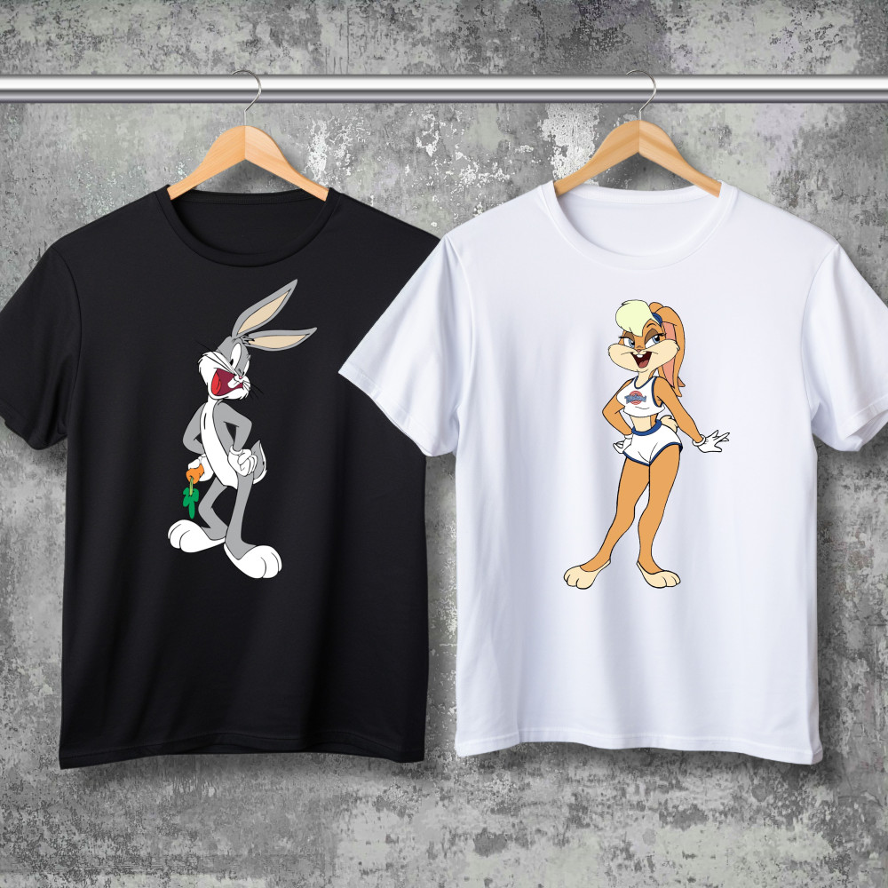 Парные футболки с принтом - Bugs Bunny!