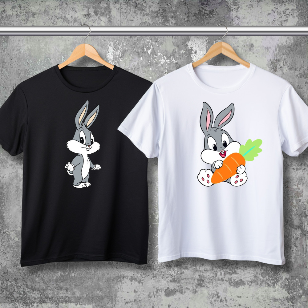 Парные футболки с принтом - Bugs Bunny!