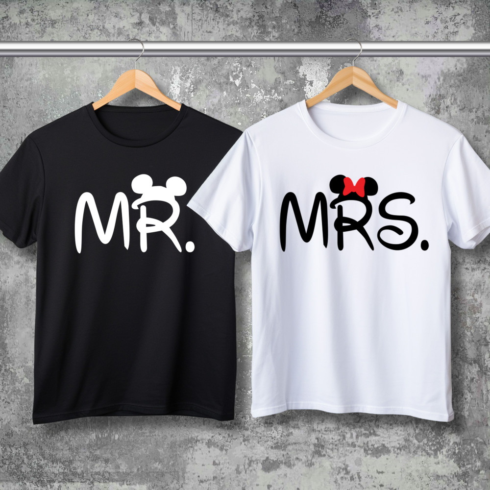 Парні футболки з принтом - MR & MRS!