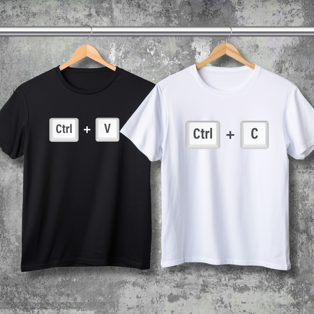 Парные футболки с принтом - CNTRL + V!