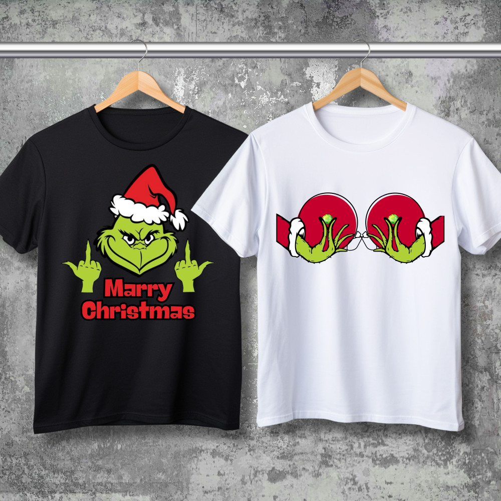 Парні футболки з принтом - Marry Cristmas!