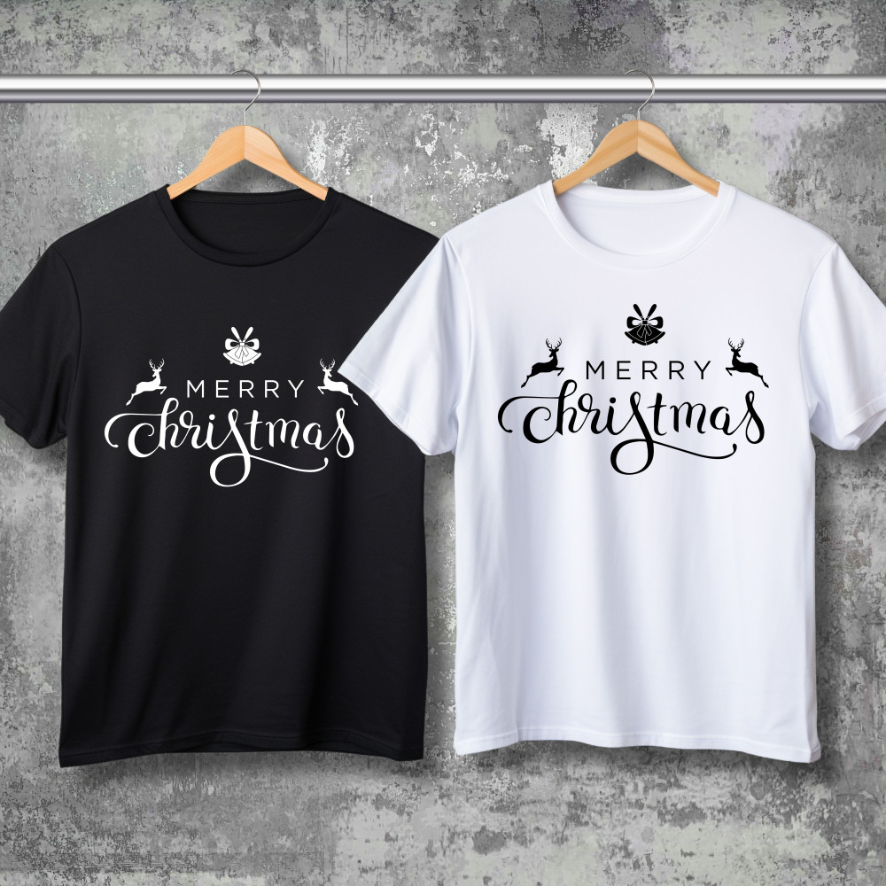 Парні футболки з принтом - Merry Cristmas!
