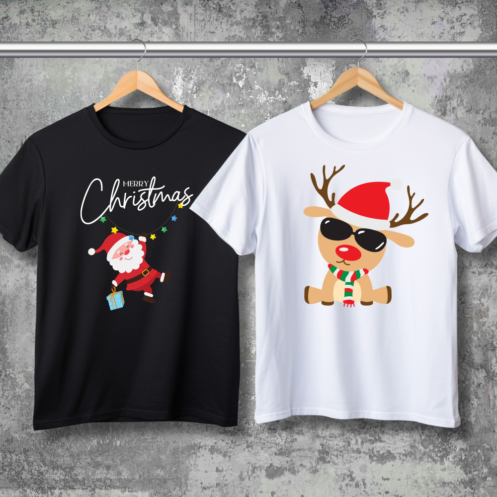 Парні футболки з принтом - Merry Cristmas!