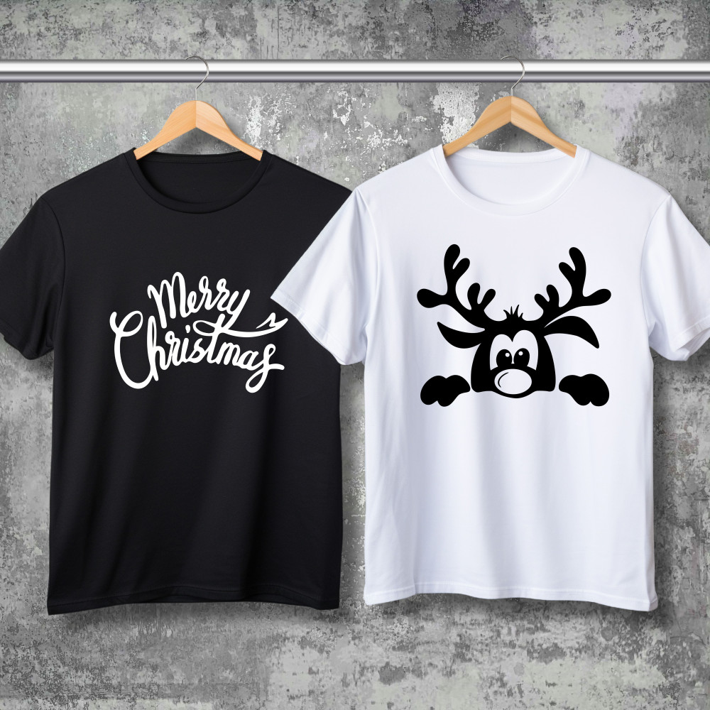 Парні футболки з принтом - Merry Cristmas!