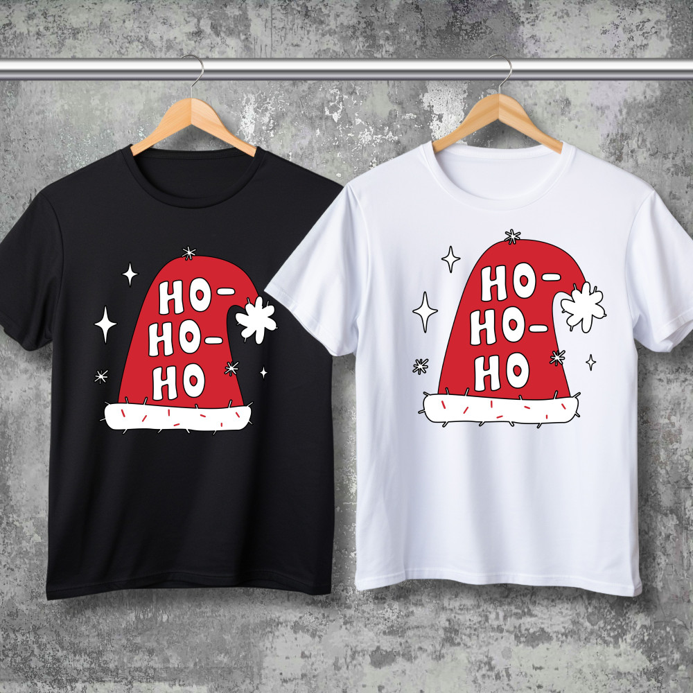 Парні футболки з принтом - HO - HO - HO!