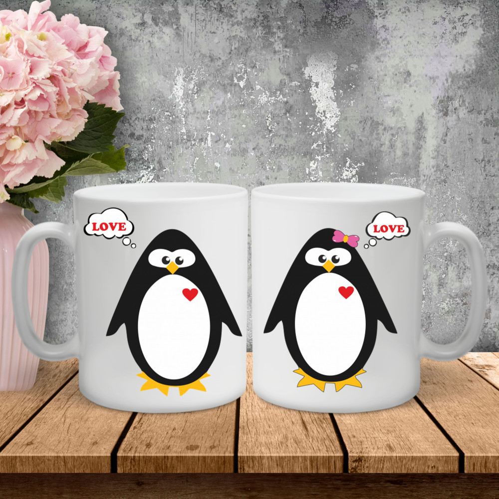 Парные чашки с принтом – Love!