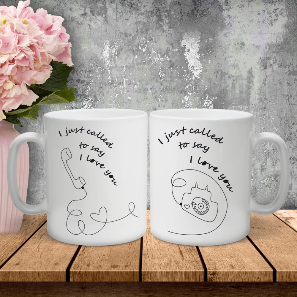 Парные чашки с принтом – I just called to say I love you!
