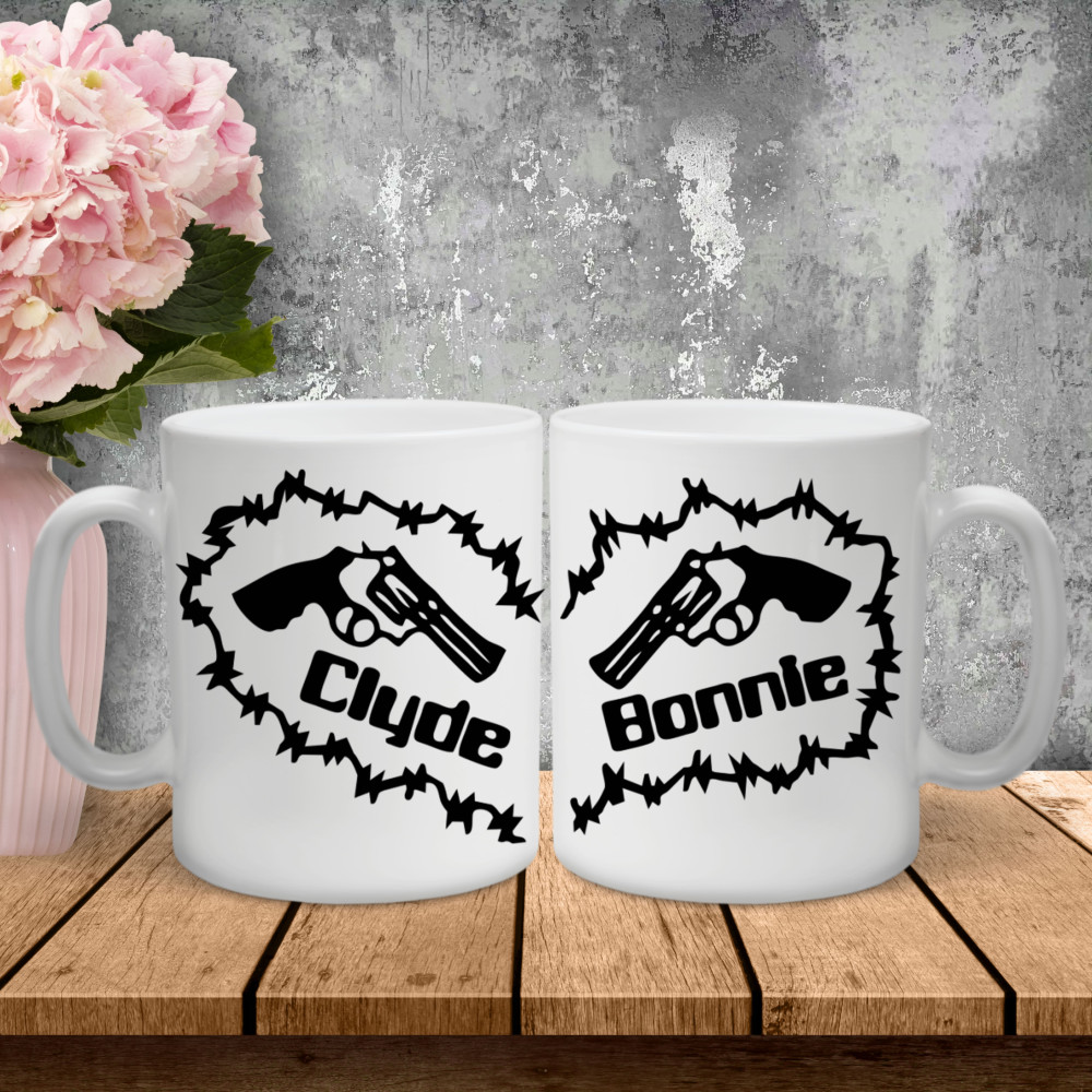 Парні чашки з принтом - Clyde|Bonnie!