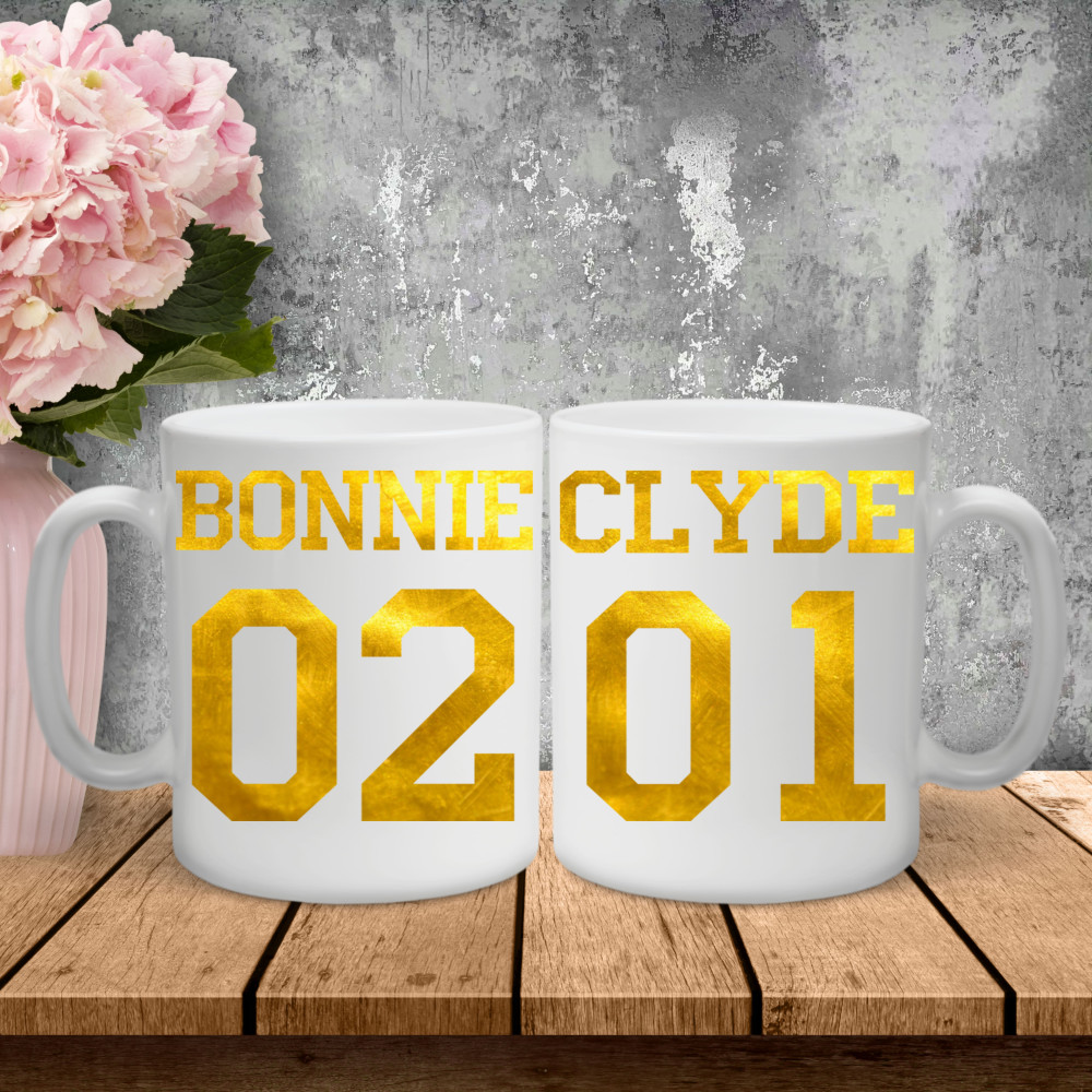 Парні чашки з принтом - Clyde|Bonnie!