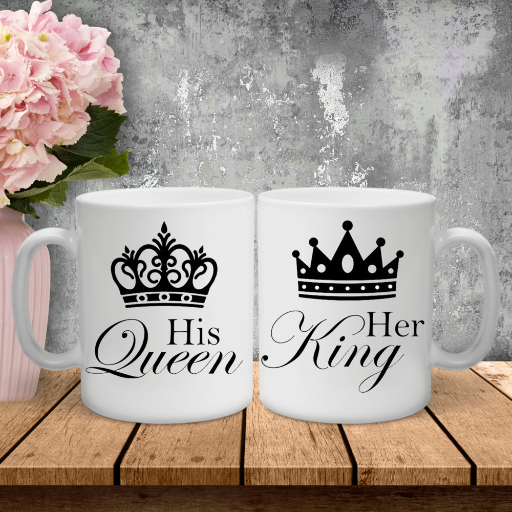 Парные чашки с принтом – His Queen|Her King!