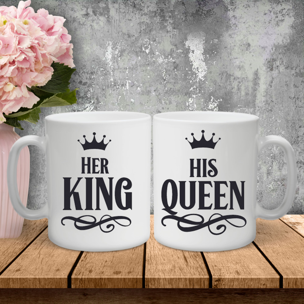Парные чашки с принтом – His Queen|Her King!