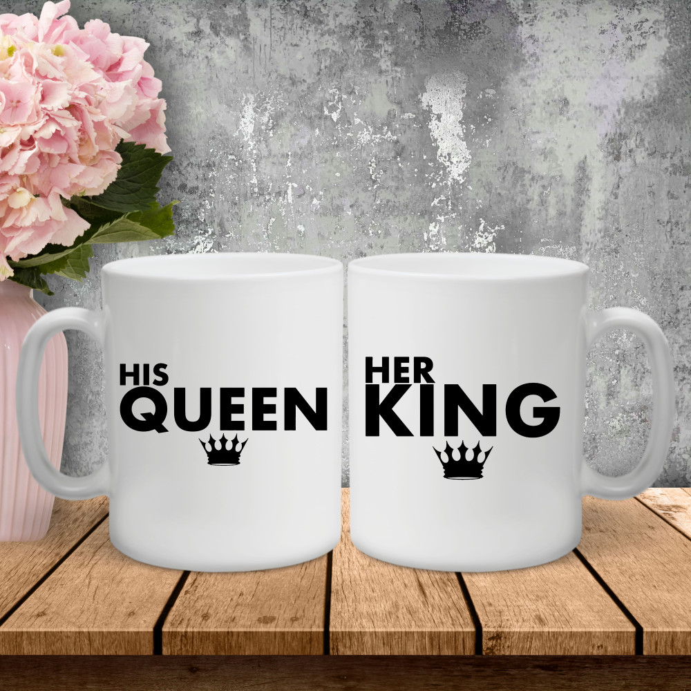 Парные чашки с принтом – His Queen|Her King!