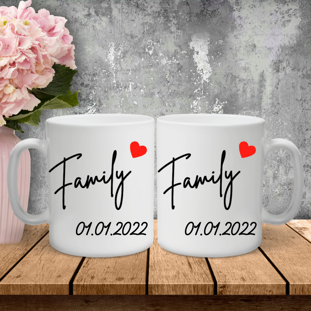 Парні чашки з принтом - Family!