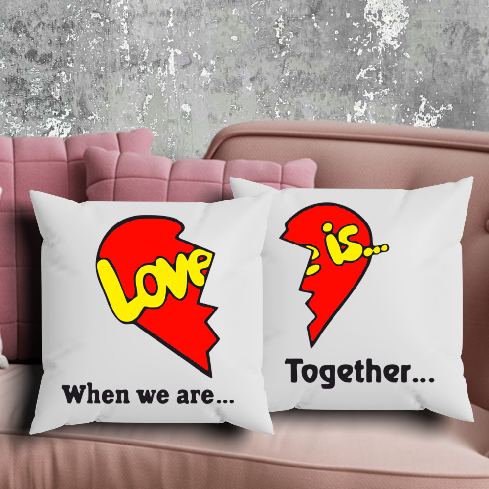 Парні подушки з принтом - Love is..