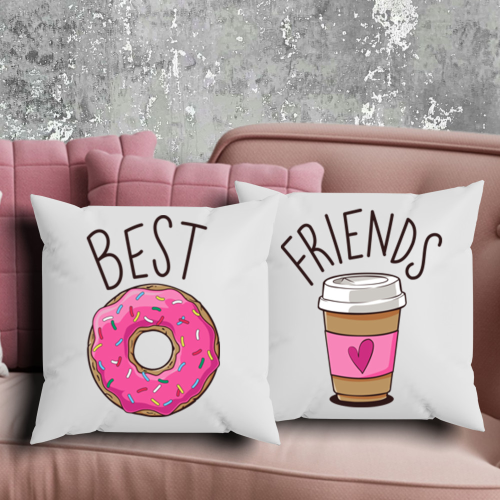 Парні подушки з принтом - Best Friends!