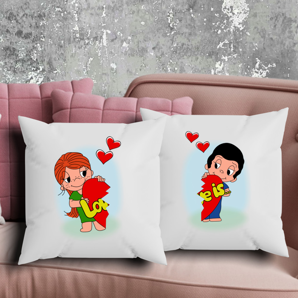 Парні подушки з принтом - Love is..