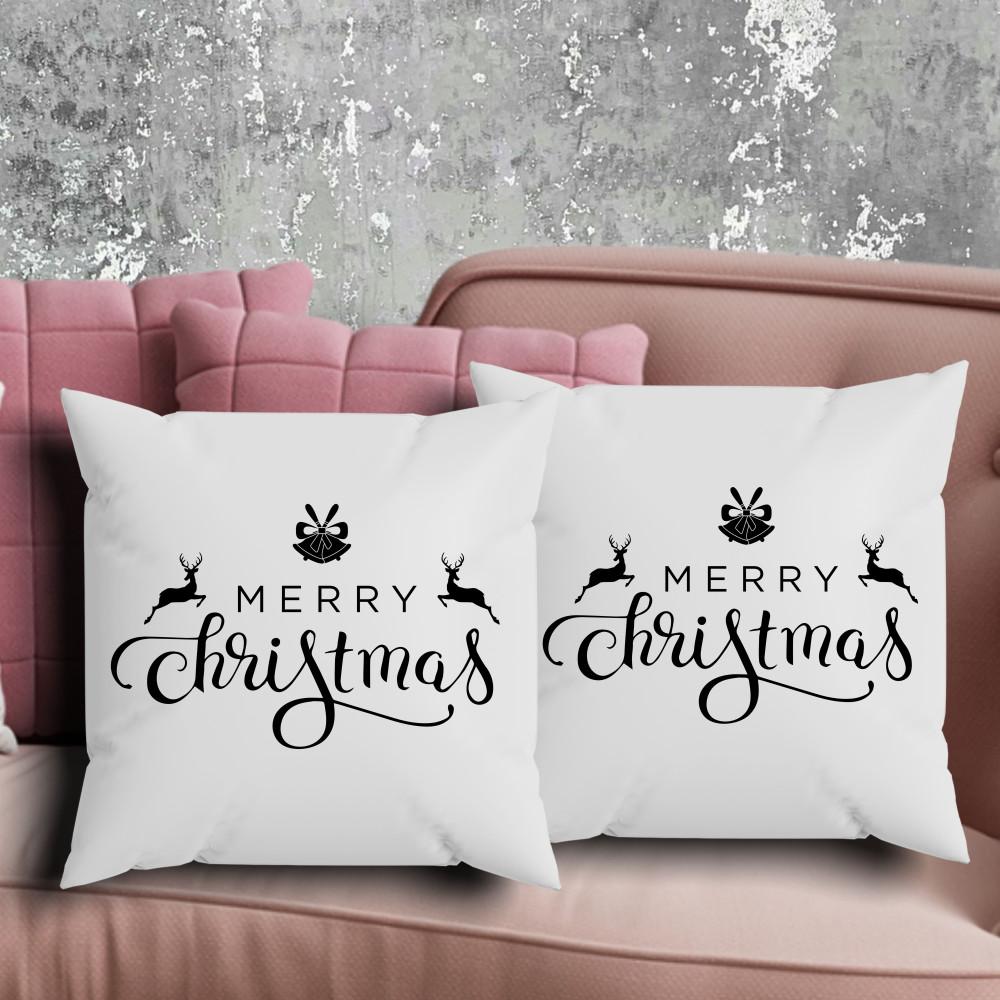 Парные подушки с принтом - Merry Christmas!