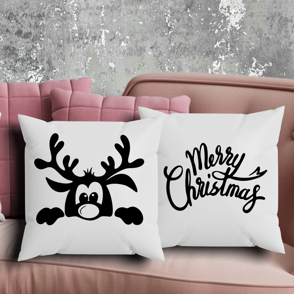 Парні подушки з принтом - Merry Christmas!