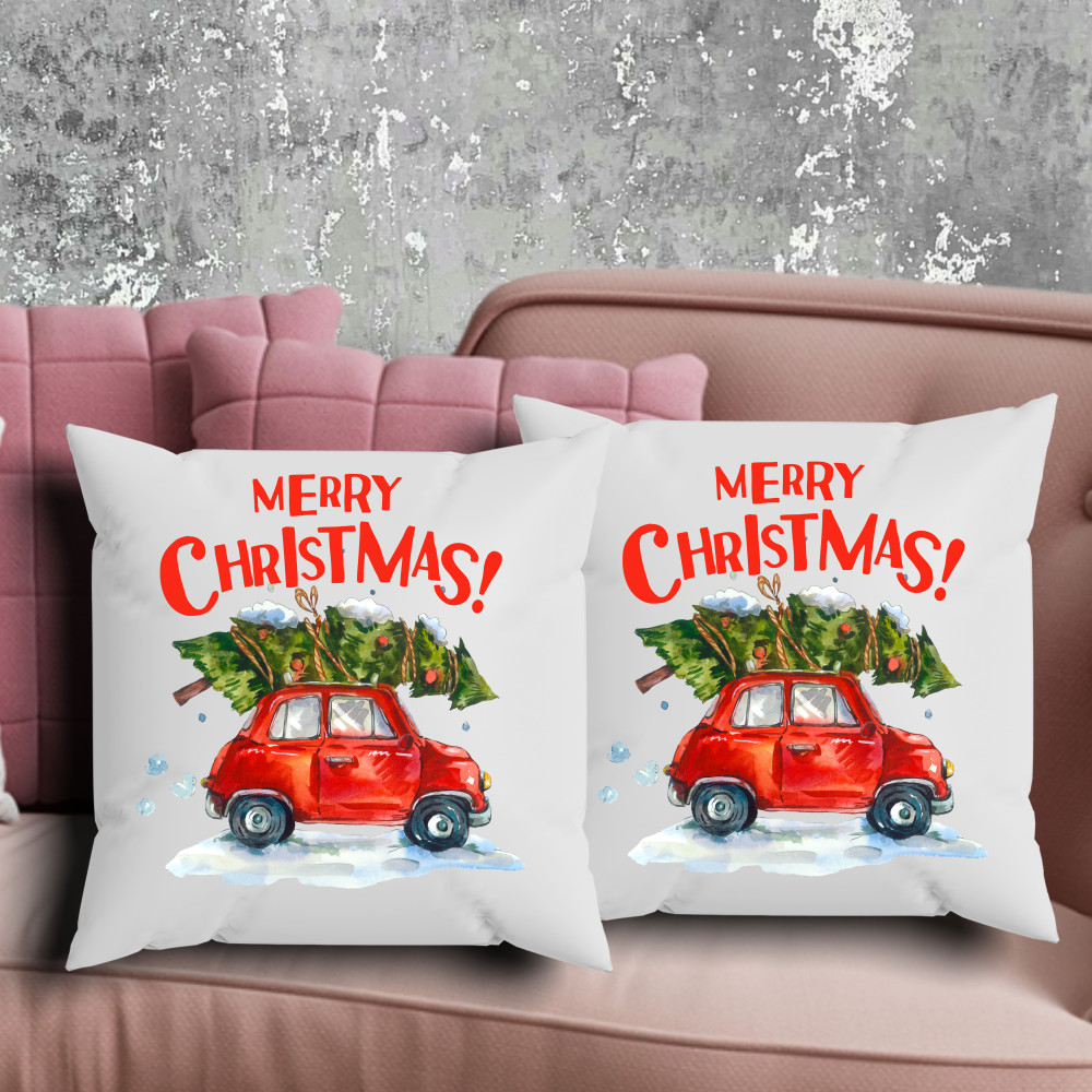 Парні подушки з принтом - Merry Christmas!