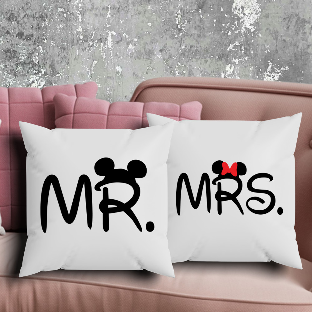 Парні подушки з принтом - Mr|Mrs!