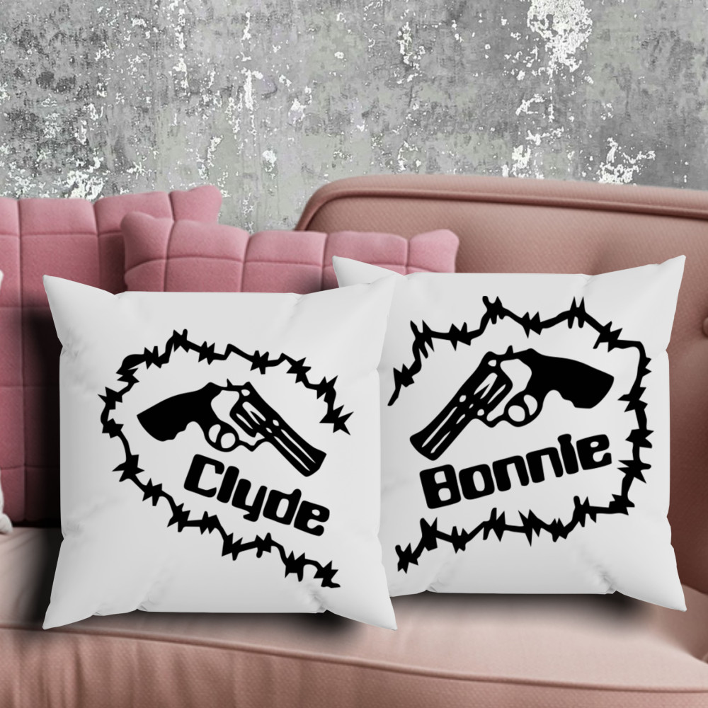 Парні подушки з принтом - Bonnie|Clyde!