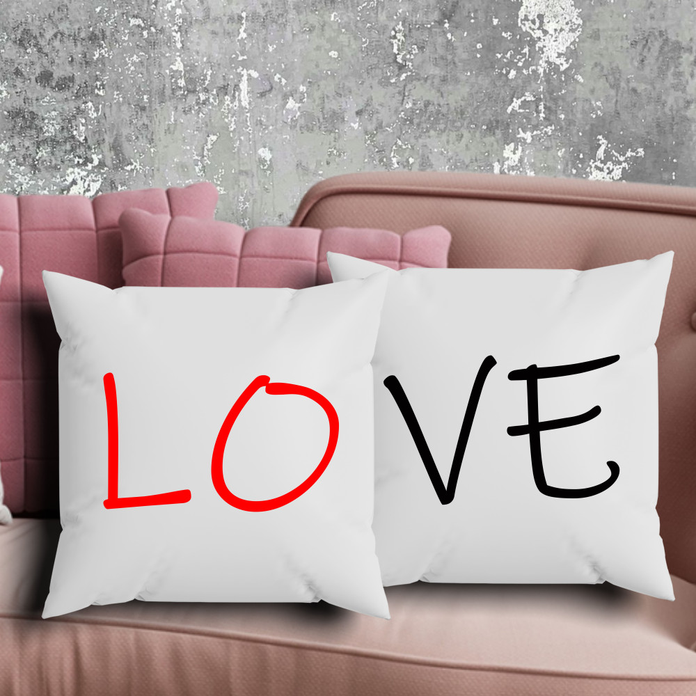 Парні подушки з принтом - LOVE!