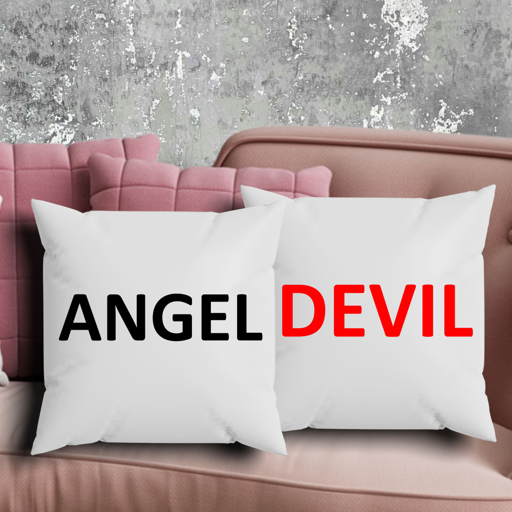 Парні подушки з принтом - Angel|Devil!