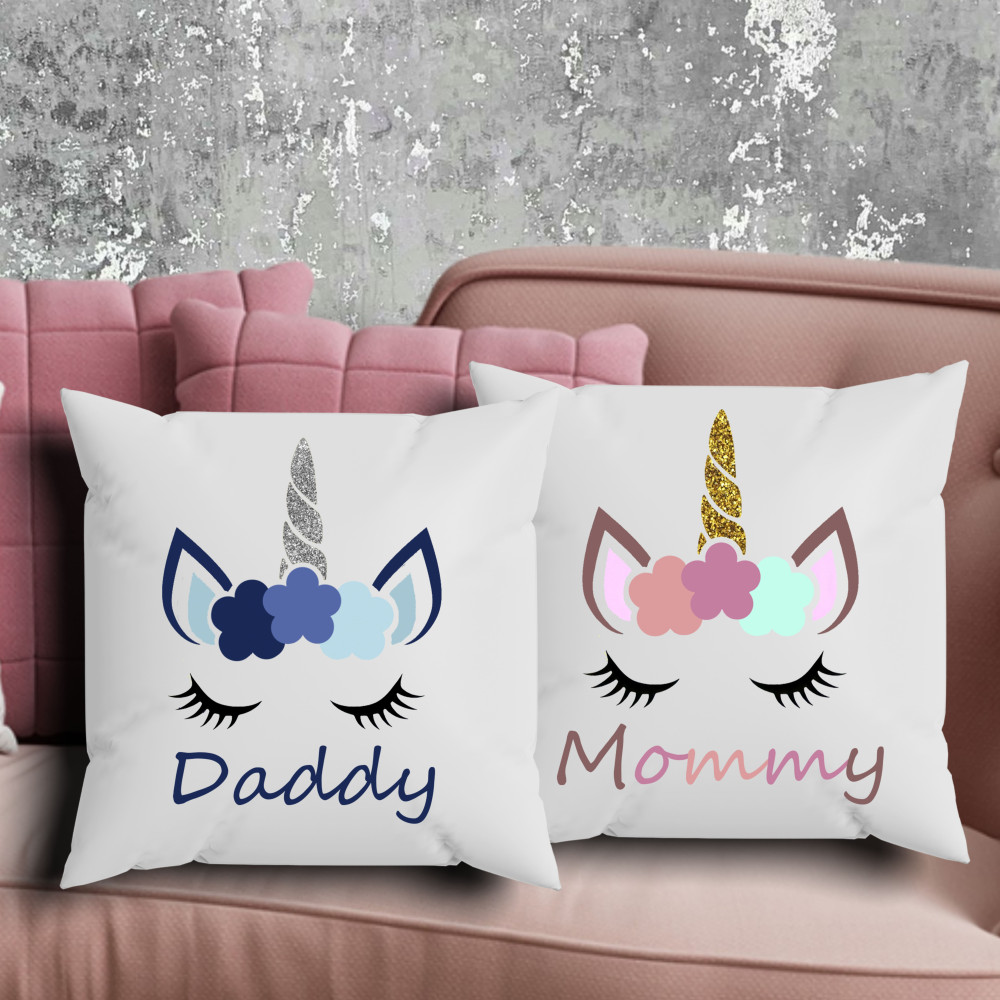 Парні подушки з принтом - Daddy/mommy!