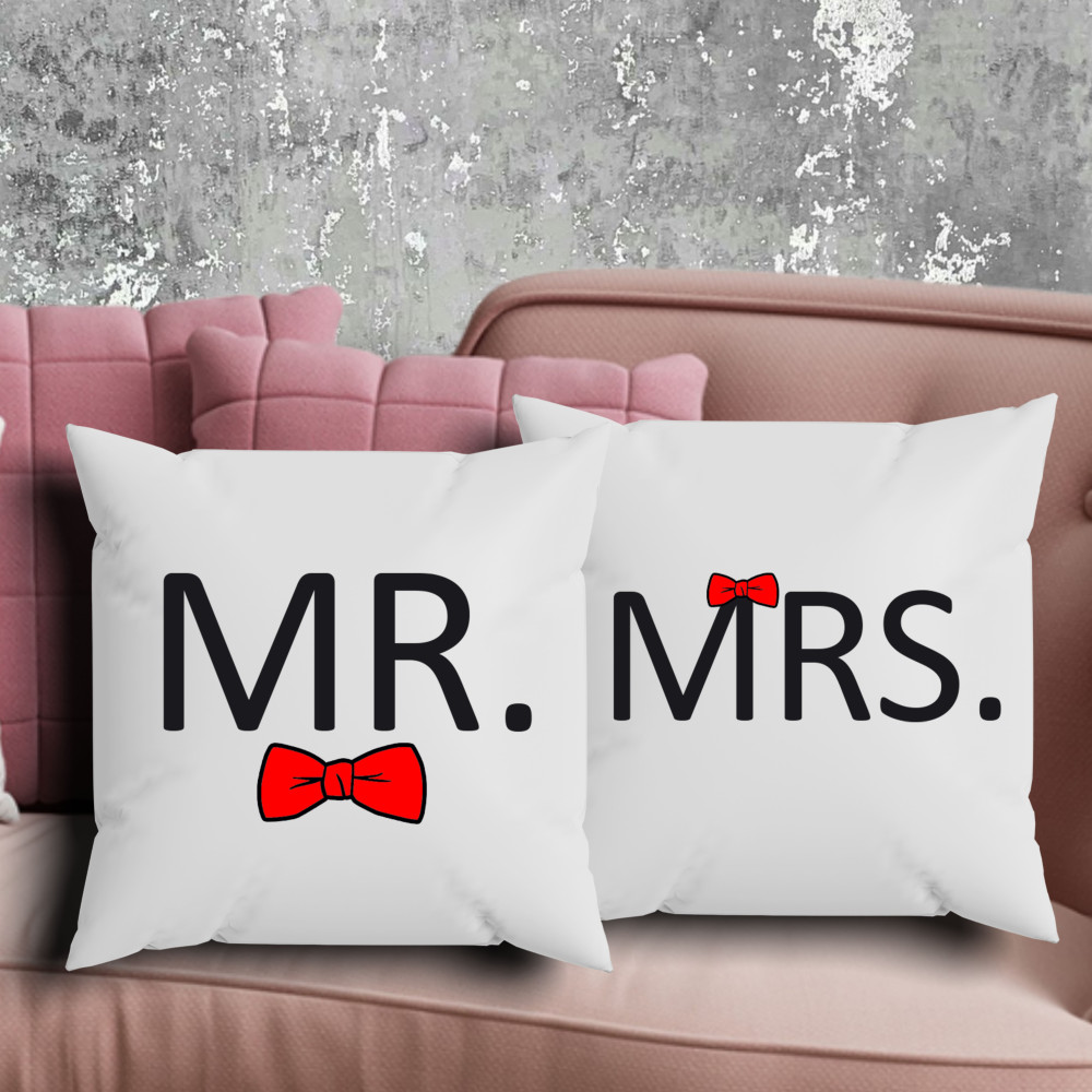 Парні подушки з принтом - Mr|Mrs!