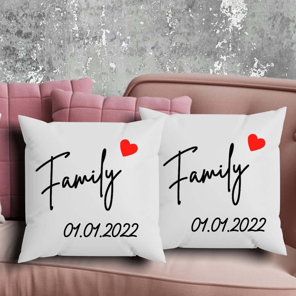Парні подушки з принтом - Family!