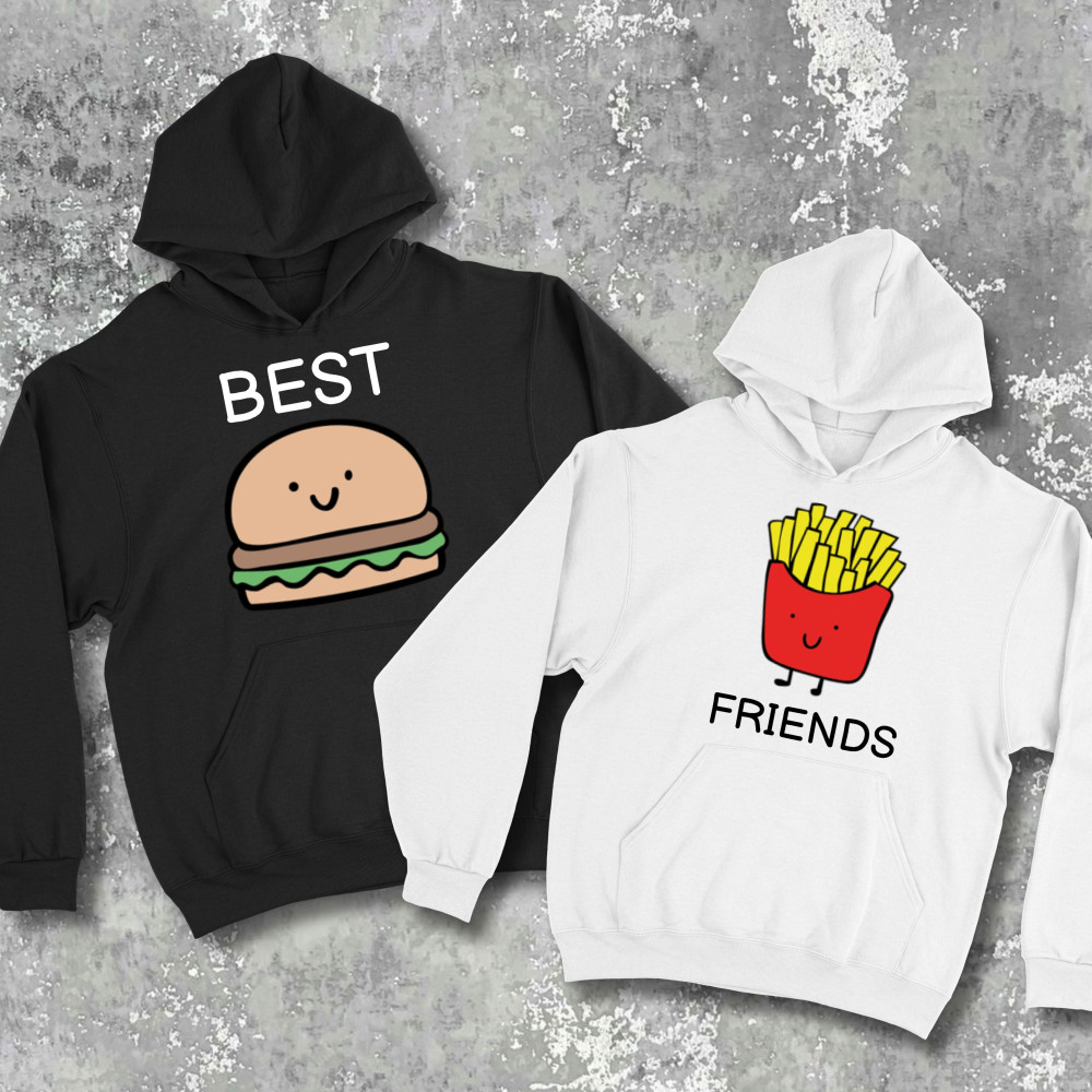 Парні худі з принтом - Best friends!