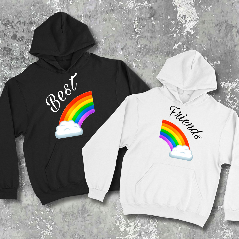 Парні худі з принтом - Best friends!