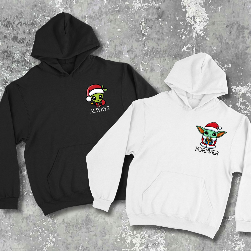 Парні худі з принтом - Always/forever!