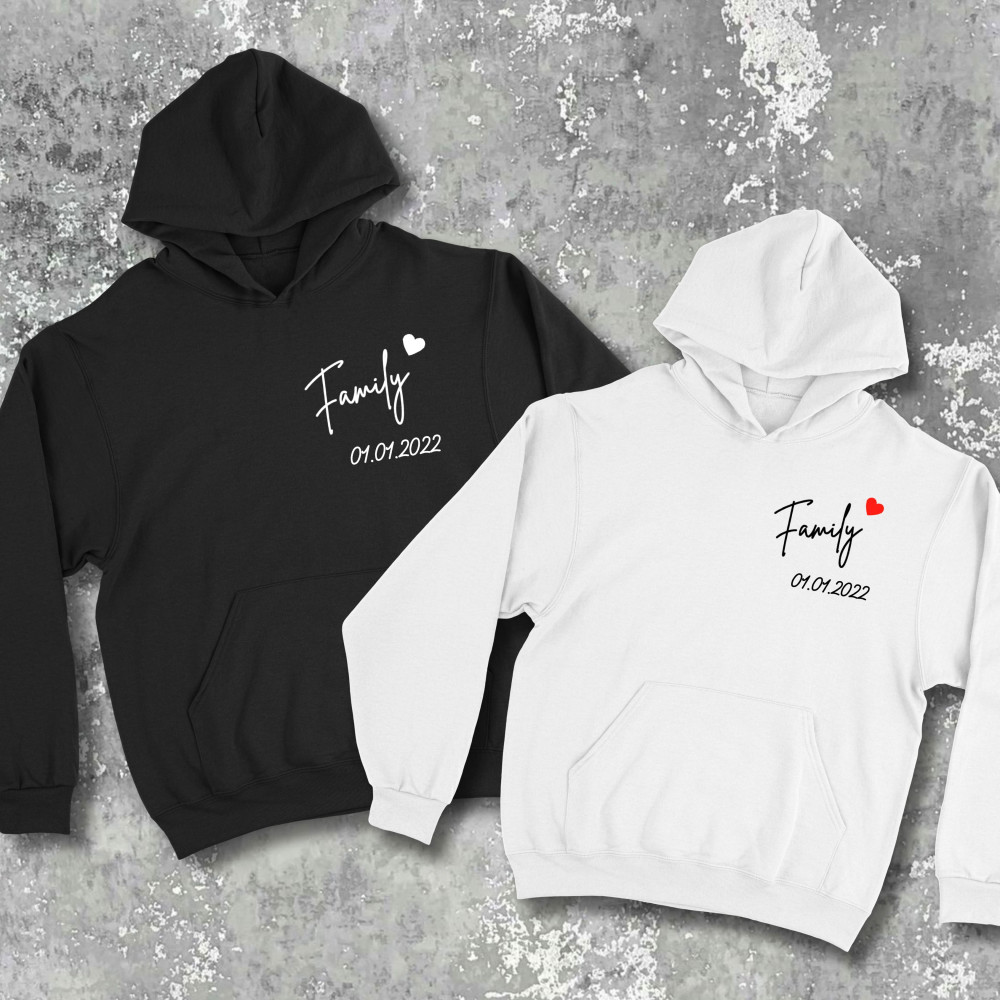 Парні худі з принтом - Family!