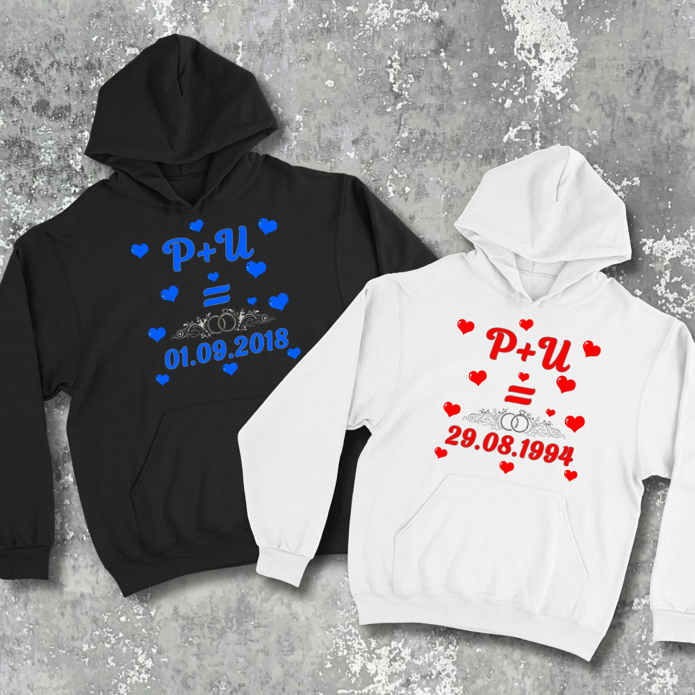 Парні худі з принтом - P + U!