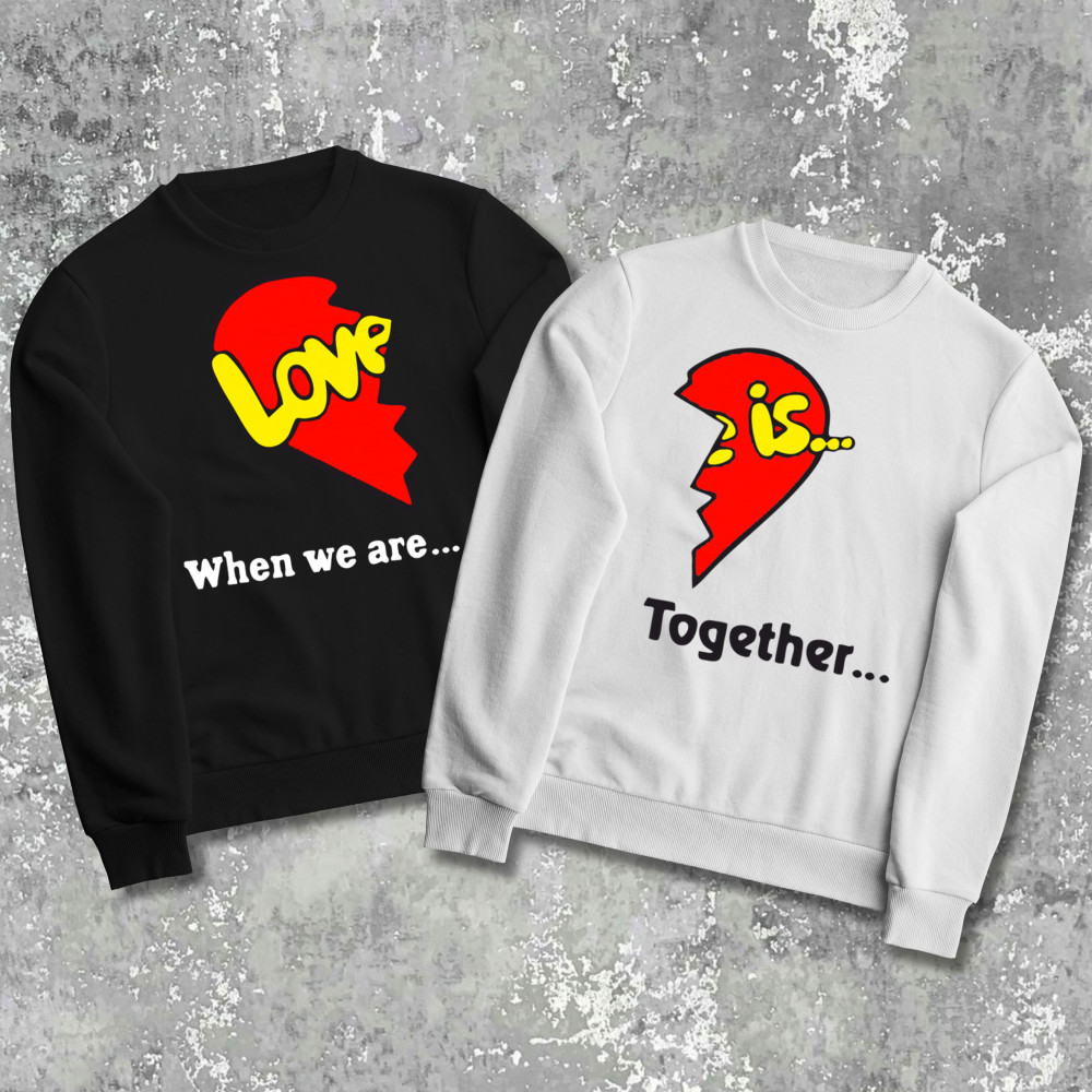 Парные свитшоты с принтом - Love is!