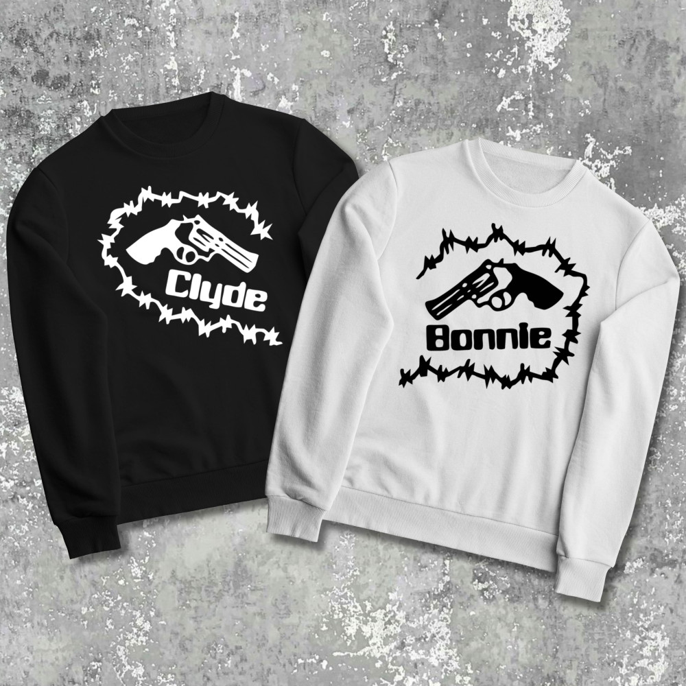 Парні світшоти з принтом - Bonnie/clyde!