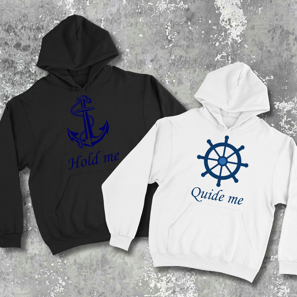 Парні худі з принтом - Hold me\quide me!