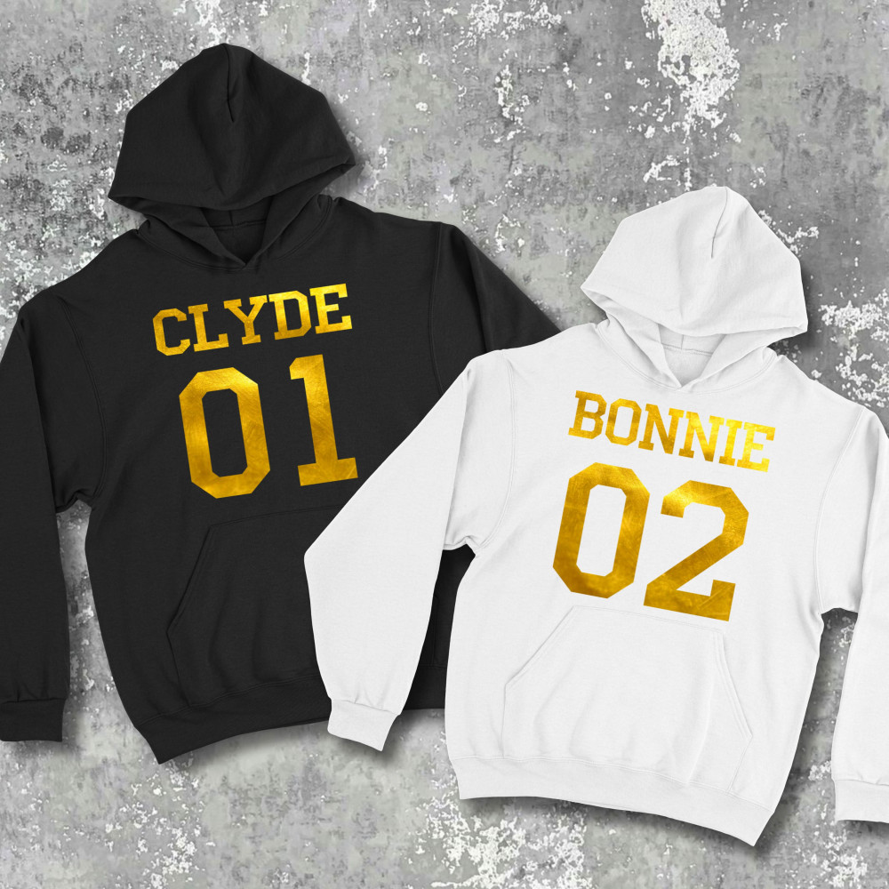 Парні худі з принтом - Bonnie\clyde!