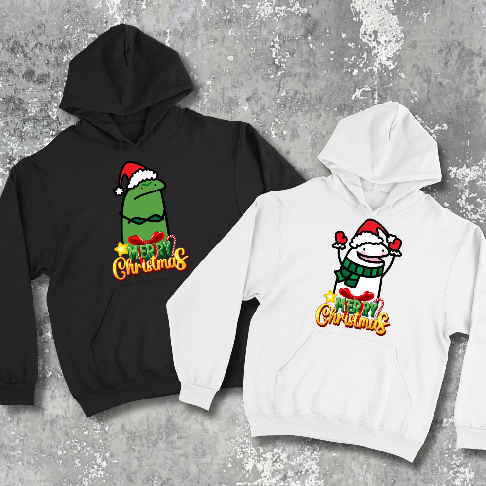 Парні худі з принтом - Merry christmas!