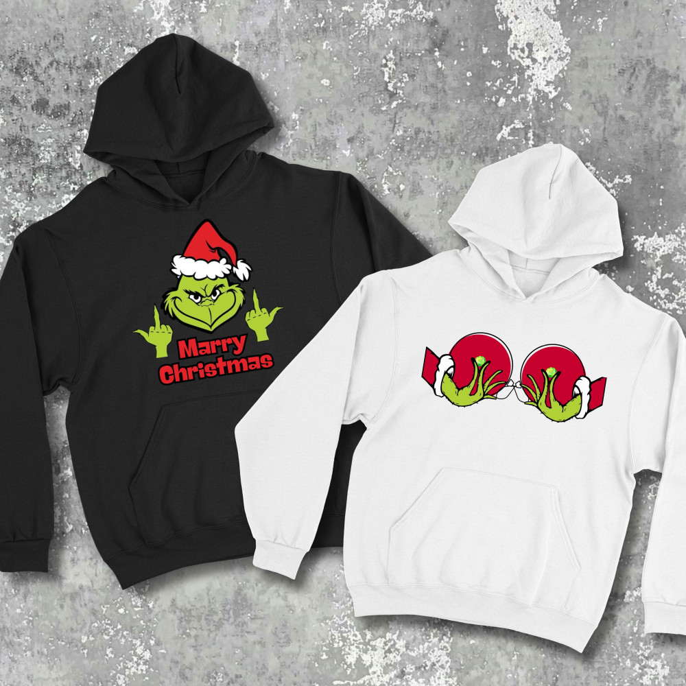Парні худі з принтом - Marry christmas!