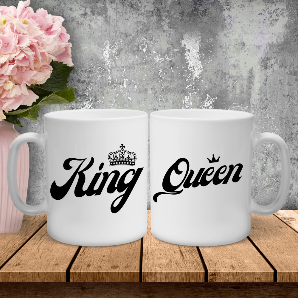 Парные чашки с принтом – King|Queen
