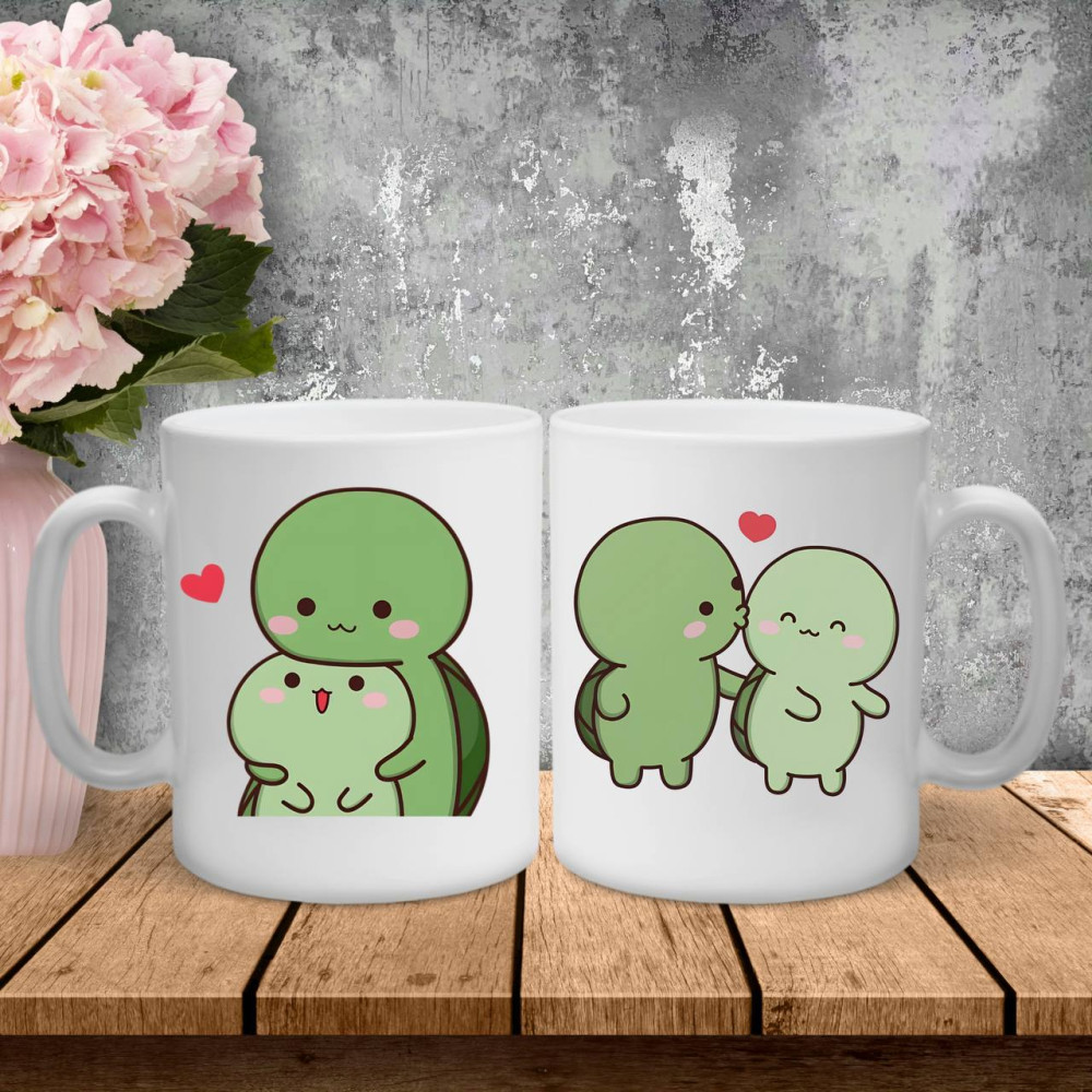 Парні чашки з принтом -  Черепашки