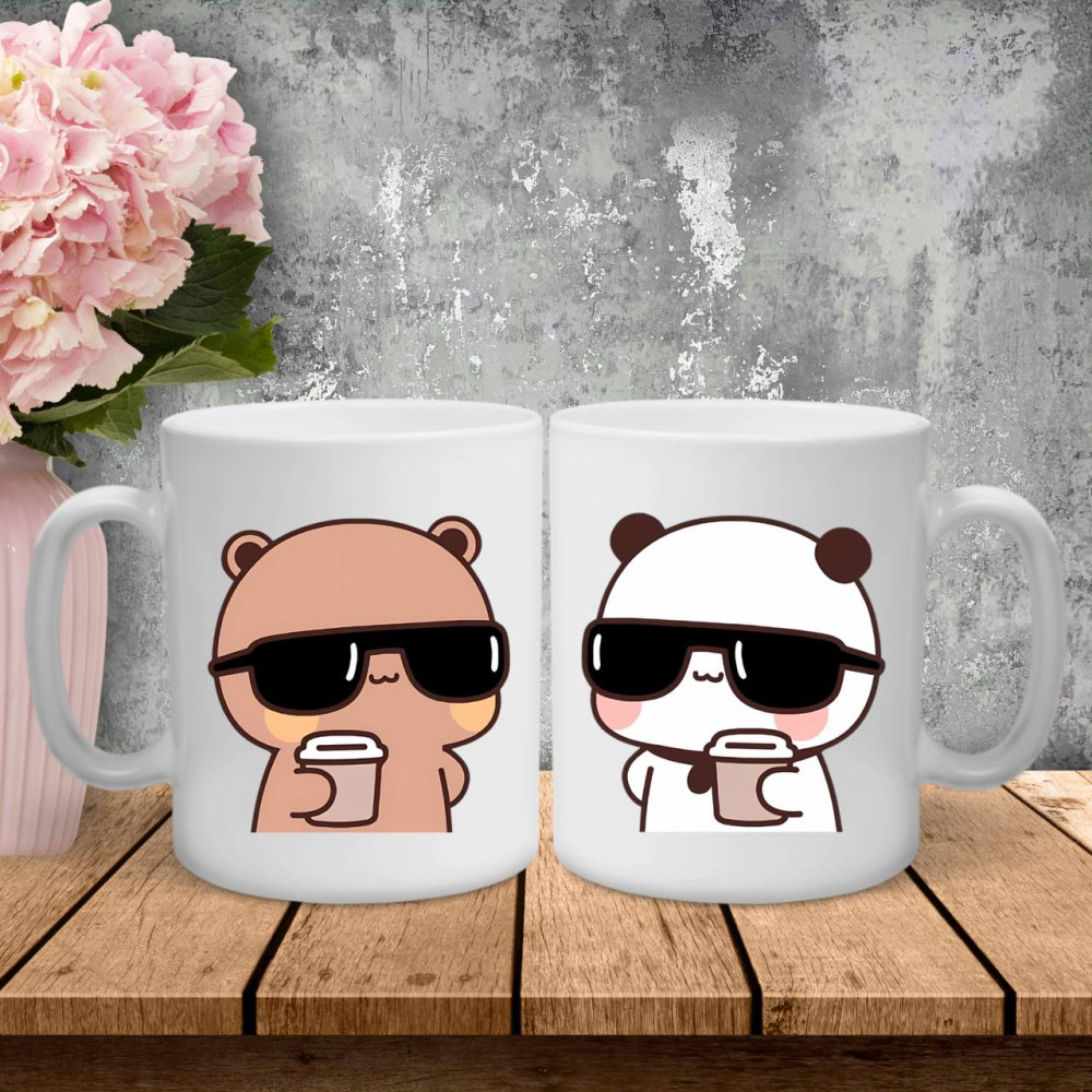 Парні чашки з принтом -  Ведмедики