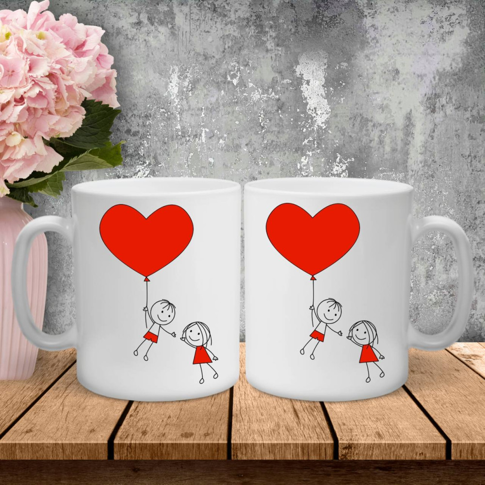 Парні чашки з принтом -  Кохання