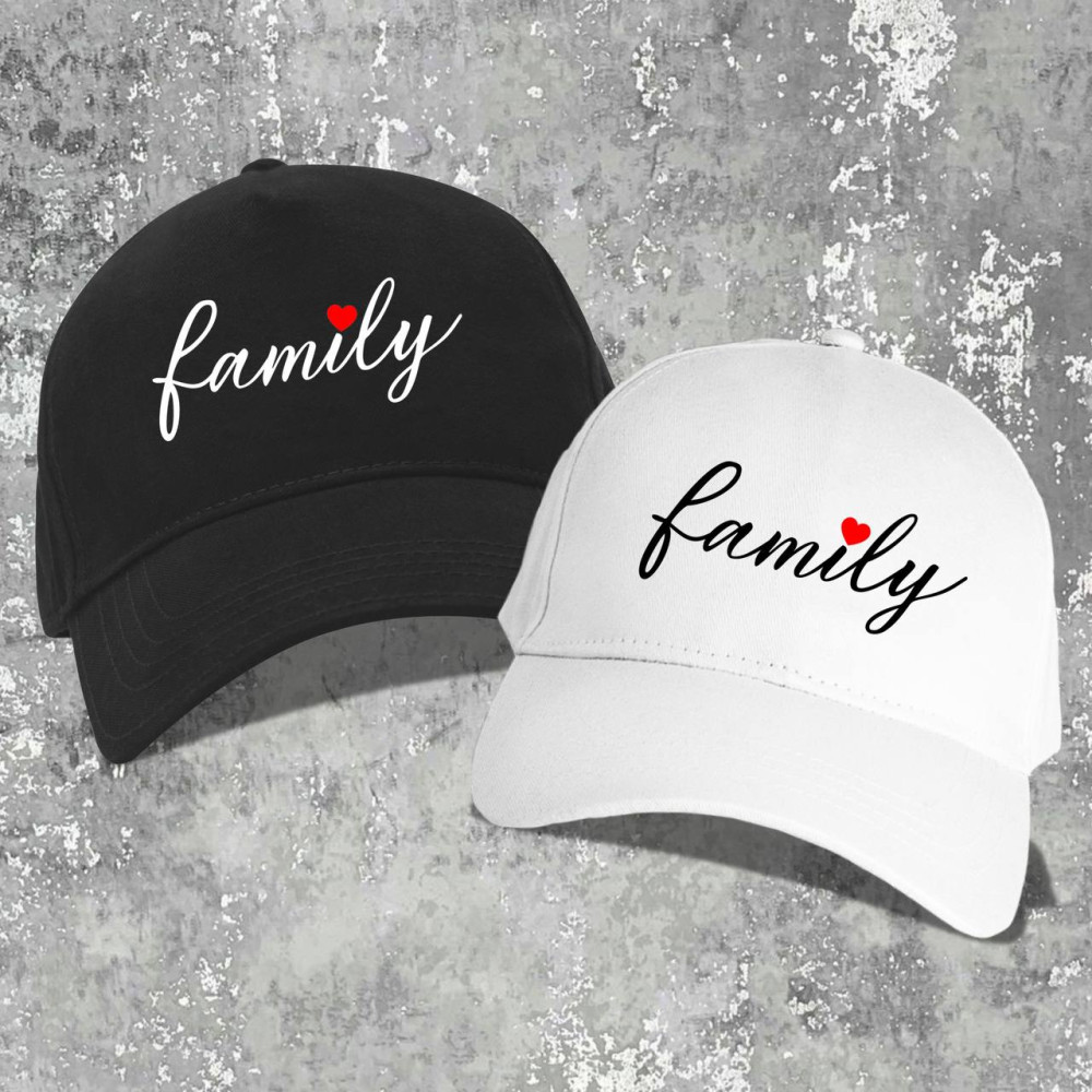 Парні бейсболки з принтом - Family!