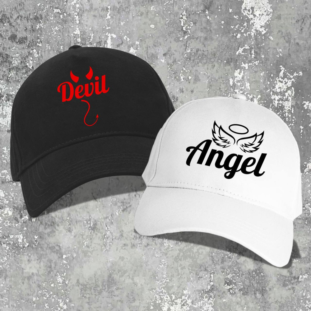 Парні бейсболки з принтом - Devil|Angel!