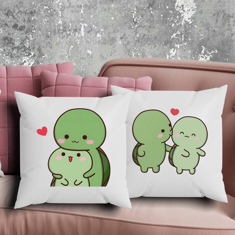 Парні подушки з принтом - Черепашки
