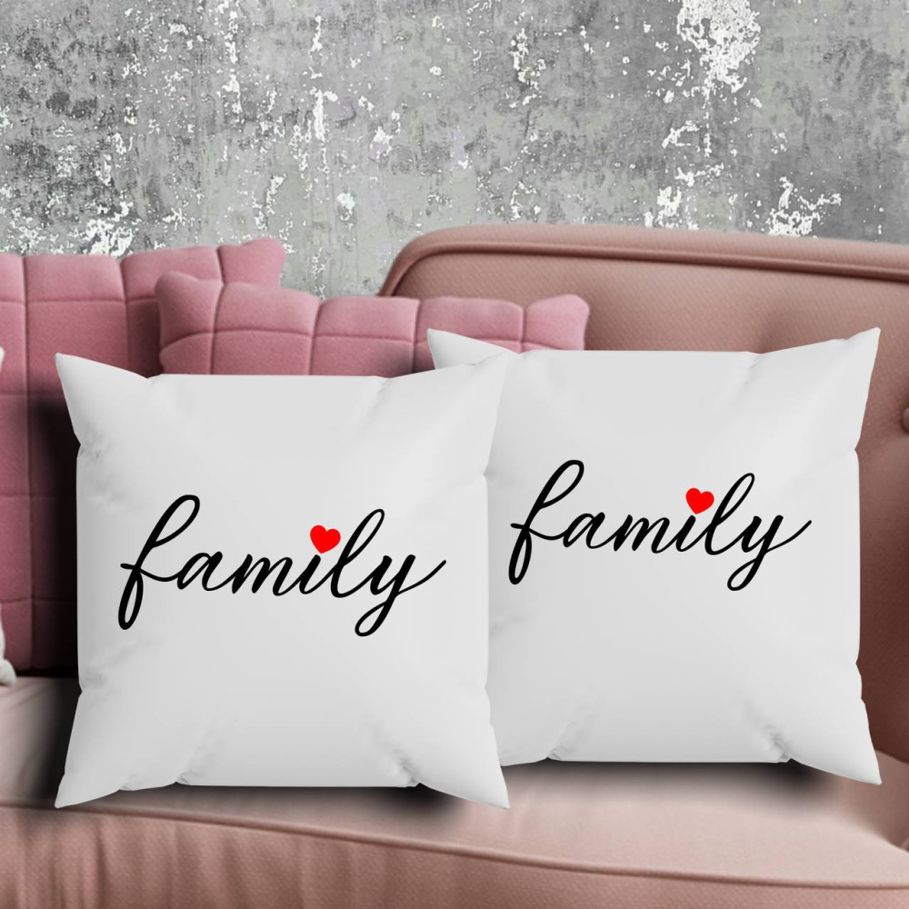 Парні подушки з принтом - Family!
